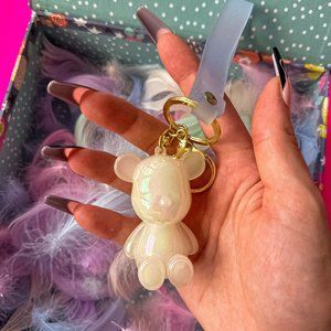 PinkyWay White Bear Keychain